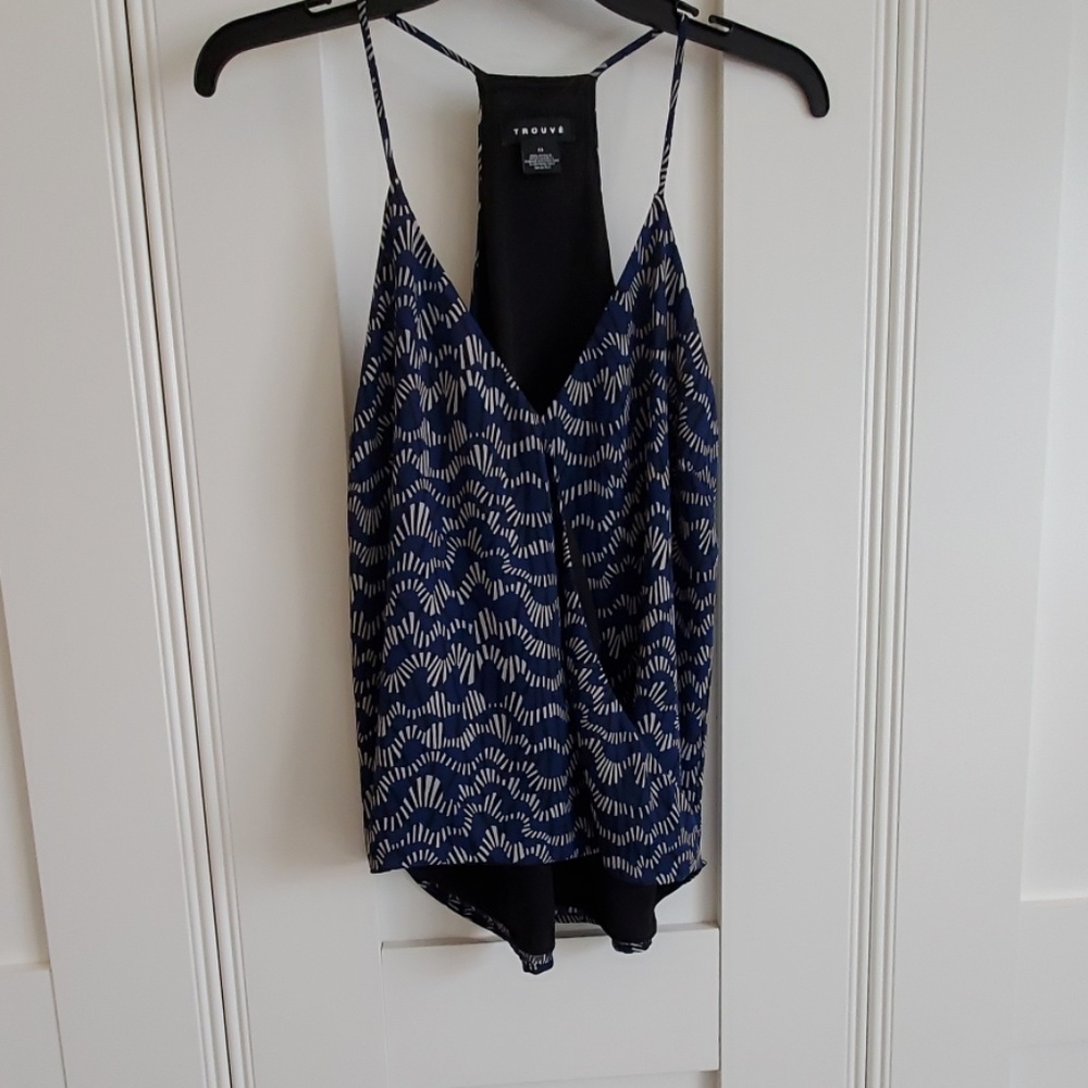 Blue black and white trouve tank